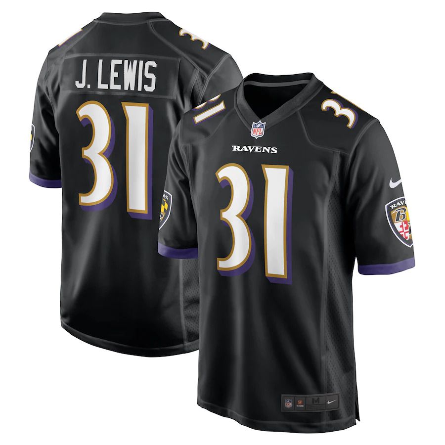 Men Baltimore Ravens #31 Jamal Lewis Nike Black Retired Player NFL Jersey